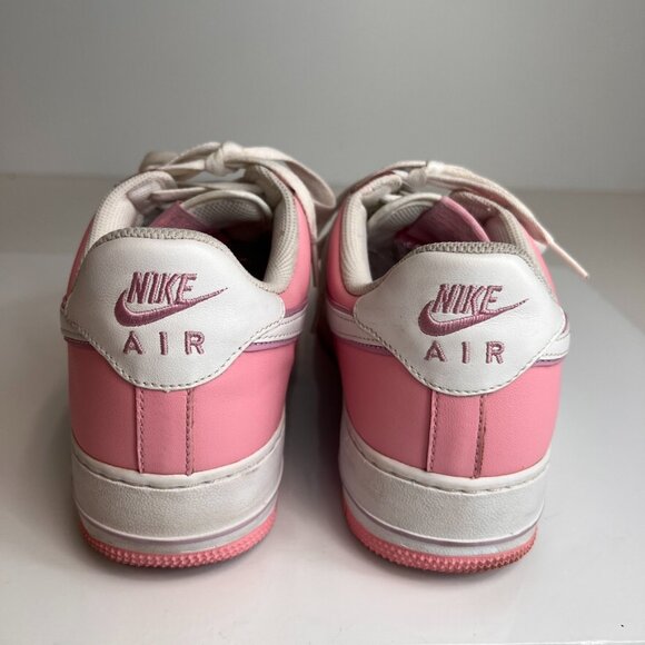 Vintage Nike Women Shoe 10.5 Air Force One Swoosh Low Lace Sneaker Pink Core Go - Picture 7 of 14